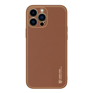 Etui Iphone 14 Pro Max Elegancki Pokrowiec Ze Skóry Ekologicznej Brązowy