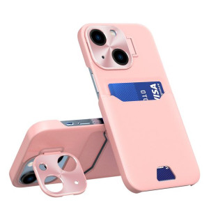 Case Etui Do Iphone 14 Plus Pokrowiec Portfel Na Kartę Z Podstawką Różowe