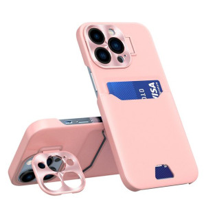 Etui Do Iphone 14 Pro Max Pokrowiec Portfel Na Kartę Z Podstawką Różowe