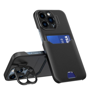 Etui Do Iphone 14 Pro Max Pokrowiec Portfel Na Kartę Z Podstawką Czarne