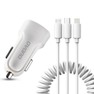 Zestaw Samochodowa Ładowarka 2x Usb 2.4a + Kabel Przewód Usb 3w1 Lightning