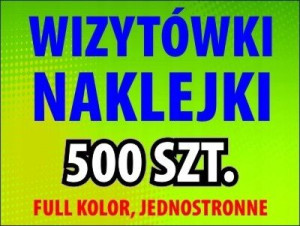 Naklejki etykiety wizytówki jednostronne 500 szt.
