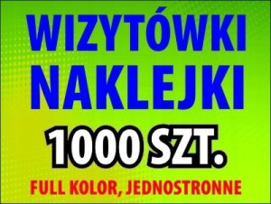 Naklejki etykiety wizytówki jednostronne 1000 szt.