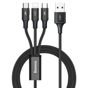 Kabel Usb - Usb Typ C / Lightning / Micro Usb Do Ładowania I Przesyłania