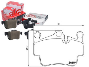 Klocki Hamulcowe Porsche 911 (997) 04- Tył Brembo