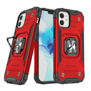 Etui Iphone 14 Pancerny Pokrowiec Uchwyt Magnetyczny Ring Czerwone