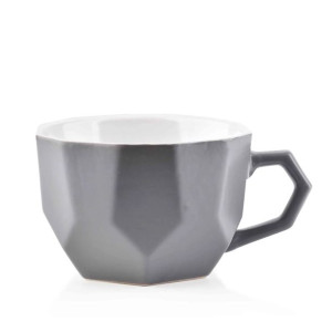 Kubek SALLY GEO ceramiczny GREY 450 ml