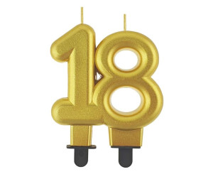 Świeczka Liczba 18 Złota Metaliczna B&c 8cm