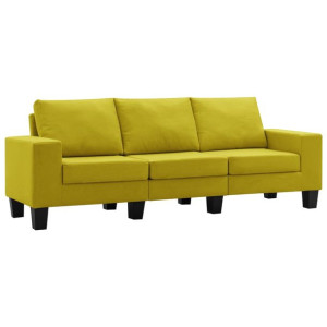 3-osobowa sofa, żółta, tapicerowana tkaniną