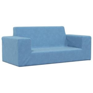 2-os. sofa dla dzieci, niebieska, miękki plusz