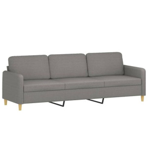 Sofa 3-osobowa, ciemnoszara, 210 cm, tapicerowana tkaniną