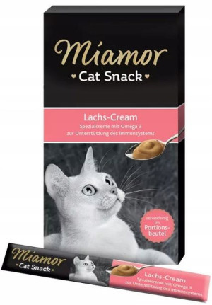 MIAMOR Pasta dla kota przysmak z łososiem 6x15g90g