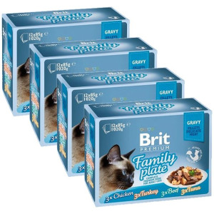 Brit Cat Pouch Gravy Fillet Family Plate 48x85g