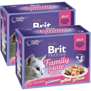 Brit Cat Pouch Jelly Fillet Family Plate 24x85g