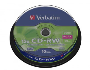 Płyta CD-RW Verbatim cake box 700MB 12x 10 sztuk