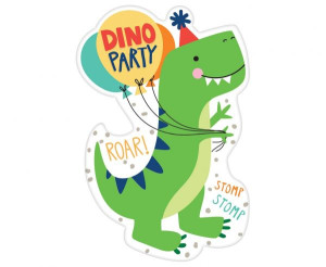 Zaproszenia Urodzinowe Dinozaury 8 Szt. Koperty