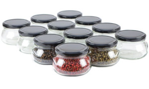12x 300 ml słoik z czarną zakrętką do pasteryzacji