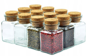 12X SŁOICZEK szklany z KORKIEM naturalnym 150ml