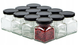 12x Słoik szklany na przyprawy z zakrętką 120 ml