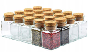 20X SŁOICZEK szklany z NATURALNYM korkiem 150ml