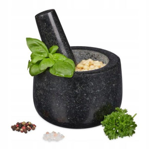 Moździerz z tłuczkiem granitowy Relaxdays śr 12 cm