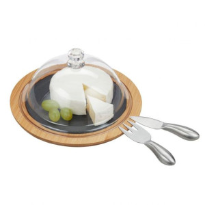Patera klosz sztućce Relaxdays 25cm Kopuła serowa