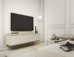 Szafka RTV wisząca ARIA styl Glamour 135 cm stolik pod telewizor VENASI