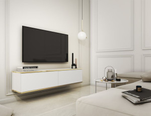 Szafka RTV wisząca ARIA styl Glamour 135 cm stolik pod telewizor VENASI