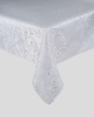 Obrus plamoodporny KOŁO 160 CM WINOROŚL biały Mesa