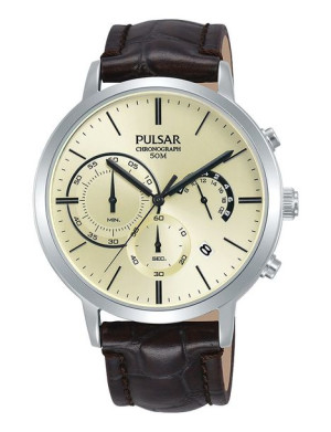 Zegarek marki Pulsar model PT399 kolor Brązowy. Akcesoria Męskie. Sezon: Ca