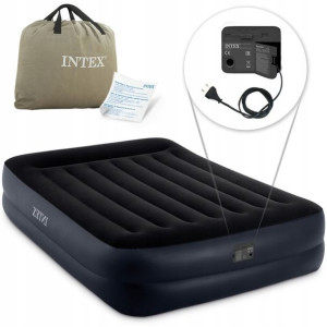 Materac Dmuchany Intex Dwuosobowy 2osobowy Pompka