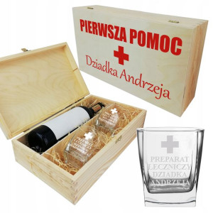 Zestaw Apteczka Szklanka Na Dzień Dziadka Prezent