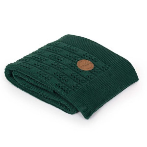 Kocyk dziany 90x90 w opakowaniu prezentowym Jodełka Emerald