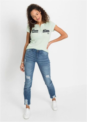 Bonprix Jeansowe Spodnie Rurki Jeansy Z Przetarciami Stretch 44-46 957227