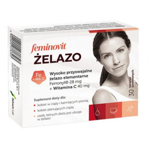Feminovit Żelazo 30 tabletek powlekanych