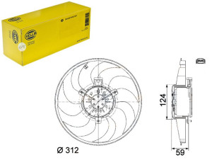 Wentylator Chłodnicy Hella 6395000593 A S0735
