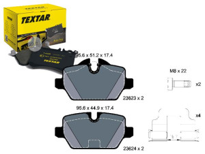 Klocki Hamulcowe Bmw Tył E87 04- E90 05- Textar