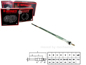 Świeca Żarowa Nipparts 367104x900 010kk06 Adg01850
