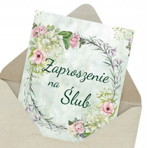 Zaproszenie Ślubne Wesele Kwiaty A5+koperta Y7