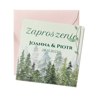 Zaproszenie Ślub Wesele Kwadrat 3szt + Koperty Y7