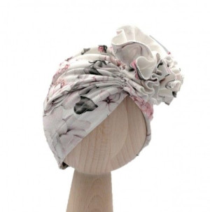 BABY Turban niemowlęcy Hortensje 0-3 m