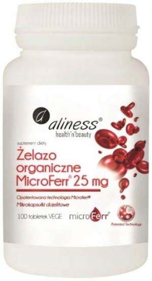ALINESS ŻELAZO ORGANICZNE Przyswajalne WITAMINA C