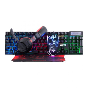 Marvo CM409 EN, zestaw klawiatura mysz dla gracza, podkładka, klawiatura,