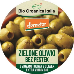 Oliwki zielone bez pestek z ziołami i oliwą z oliwek extra virgin Demeter B