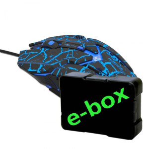 E-blue Mysz Auroza Gaming, 4000DPI, optyczna, 6kl., przewodowa USB, czarna