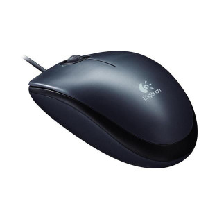 Logitech Mysz M100, 1000DPI, optyczna, 2kl., przewodowa USB, czarna,