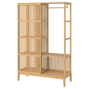IKEA NORDKISA Szafa otwarta z przesuw drzwiami bambus 120x186 cm