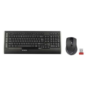 A4Tech 9300F, zestaw klawiatura z myszą optyczną bezprzewodową, AAA, CZ/U