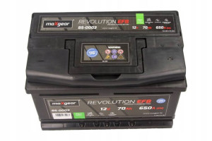 Akumulator 12v 70ah 650a L- 278x175x175 Efb Z Systemem Start Stop Maxgear