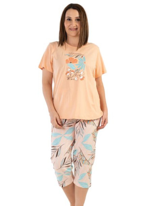 Piżama Damska Vienetta bawełna +Size 1XL krótki rękaw